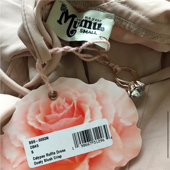 Show Me Your Mumu NEW NWT Calypso Ruffle Blush Bridesmaid Prom Dress Size Small - Picture 7 of 7